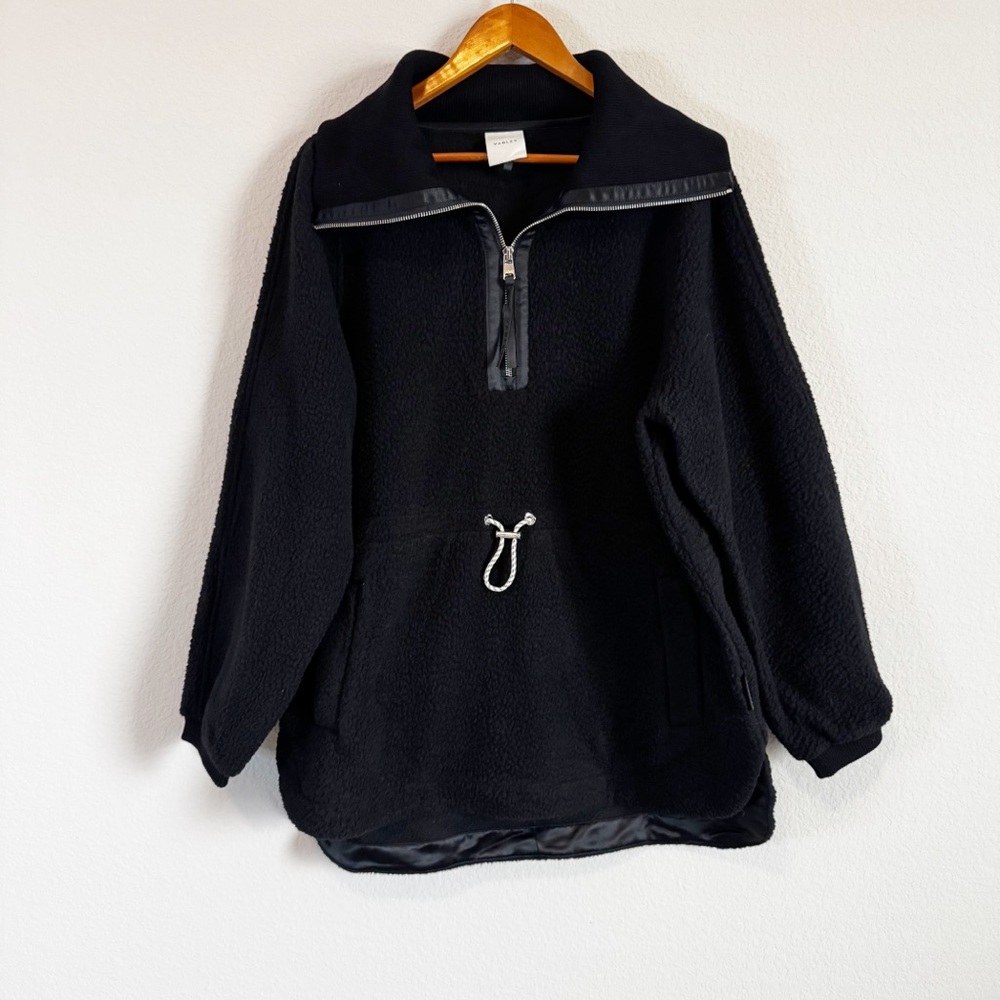 Varley Women's Black Parnel Half Zip Fleece Sherpa Pullover Cozy Sweatshirt L
